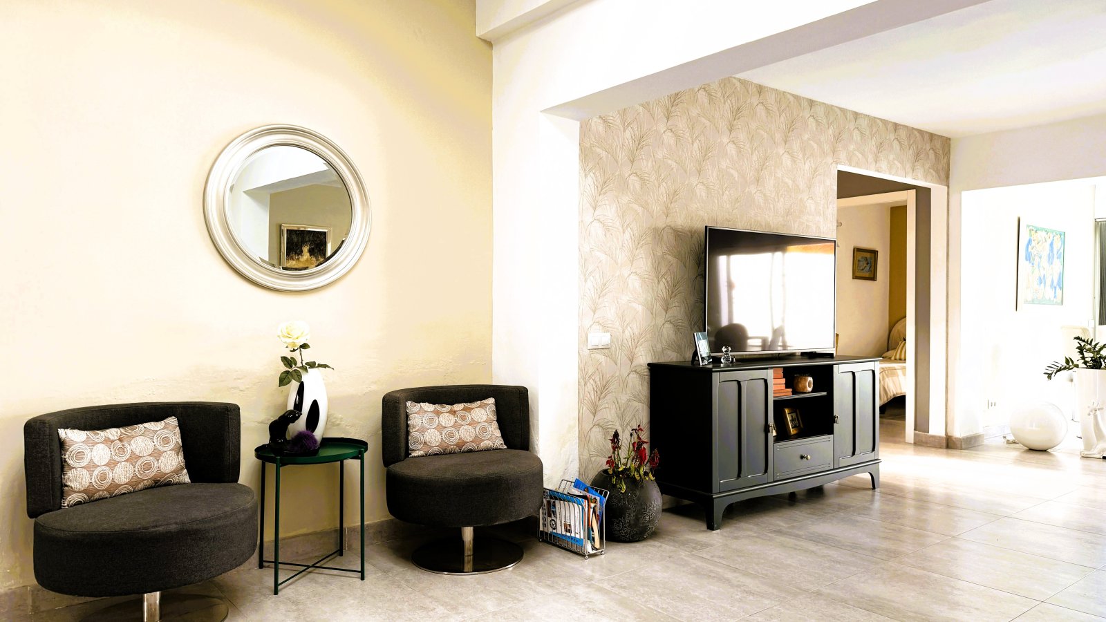 Living area with open layout and direct access to other living spaces