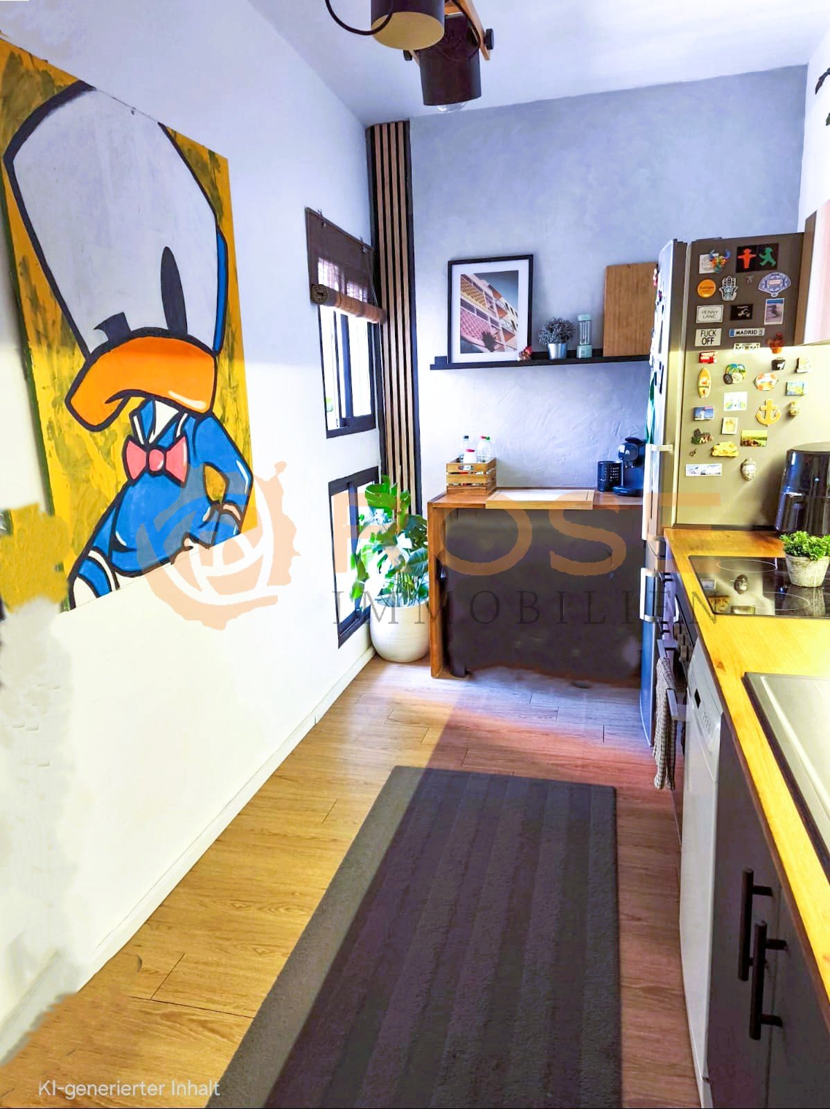 Compact study with efficient layout and practical storage integration