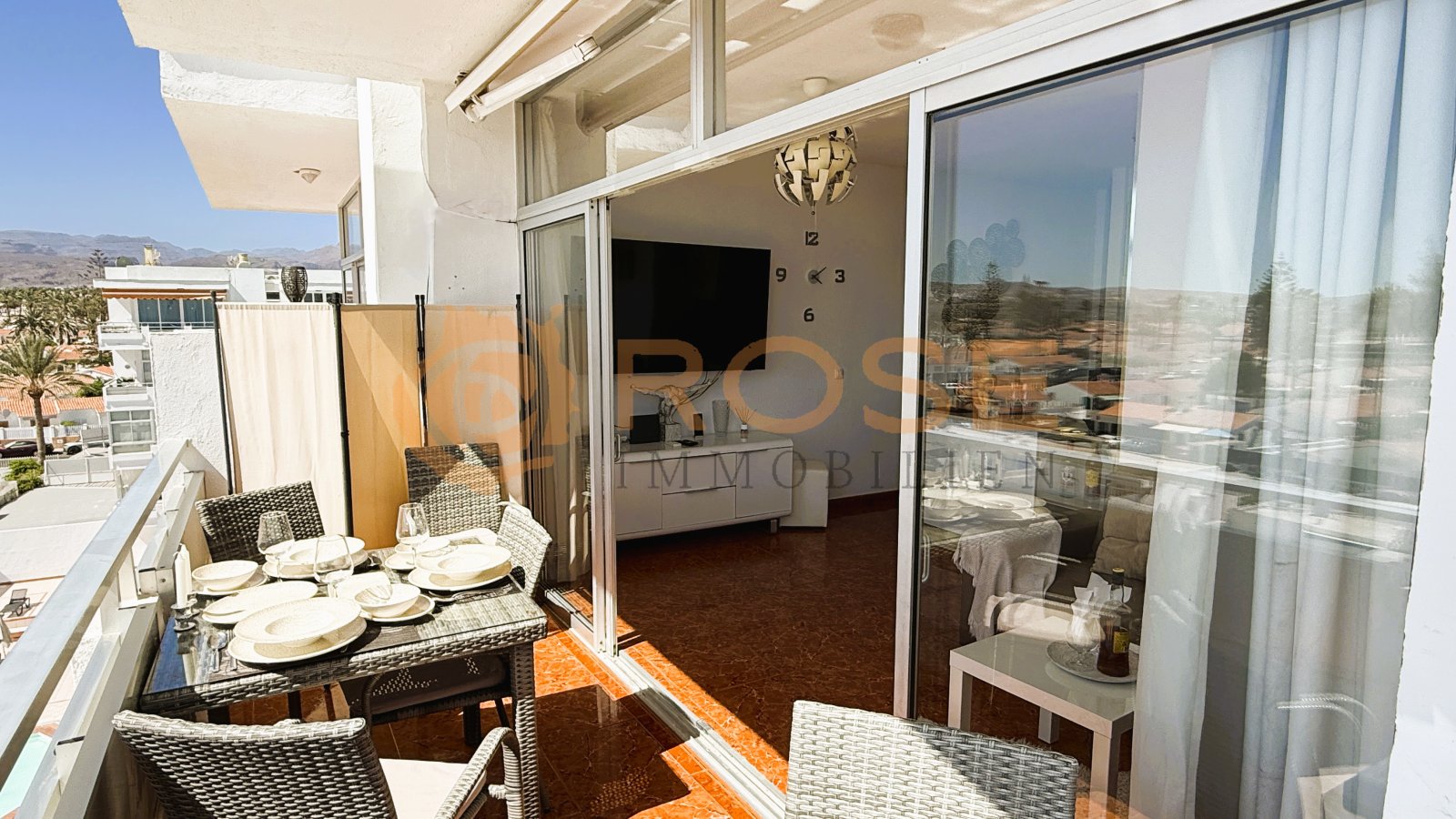 Terrace access with large sliding elements and direct connection to living and sleeping areas
