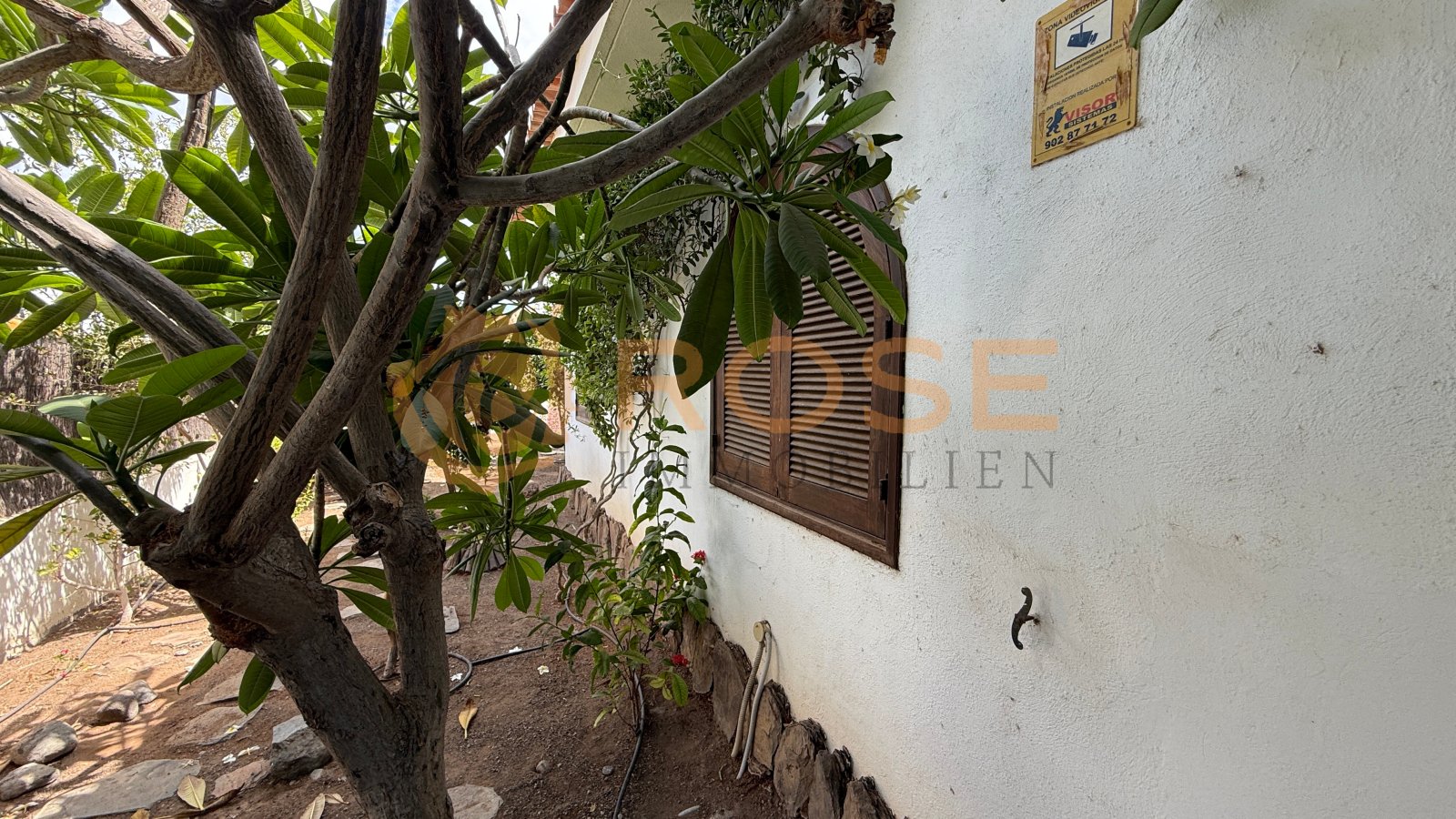 Área exterior idílica con vegetación natural y conexión directa a la casa